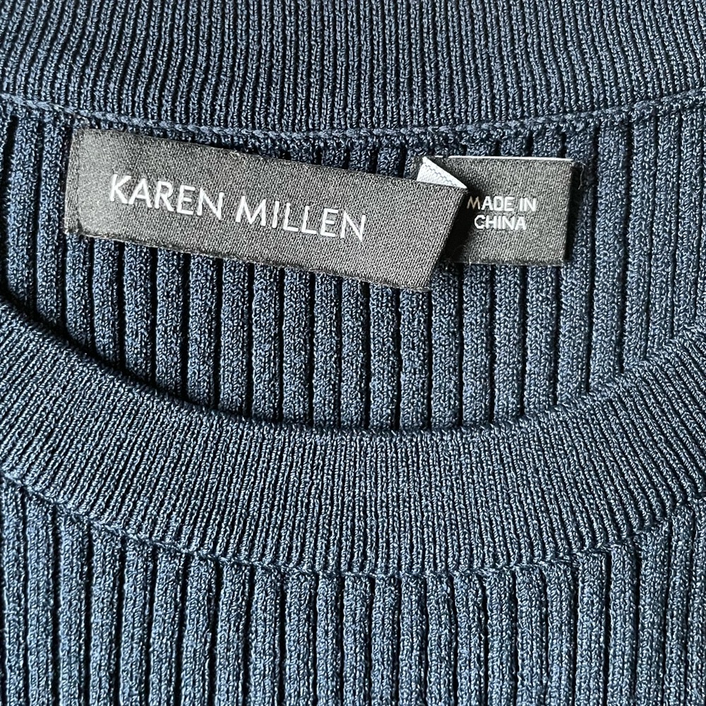 Navy Blue Ribbed Long Sleeve - Picture 4 of 6